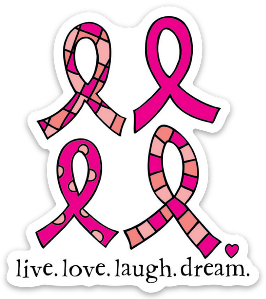 VINYL STICKER-PINK RIBBONS