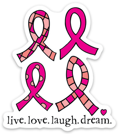 VINYL STICKER-PINK RIBBONS