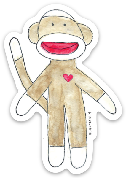 Vinyl Sticker - Sock Monkey