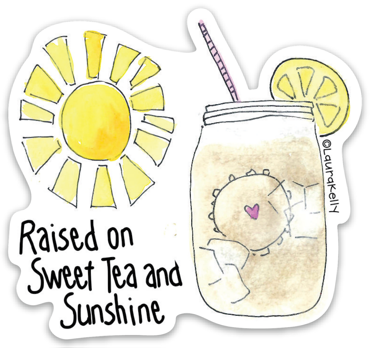 Vinyl Sticker - Sweet Tea and Sunshine