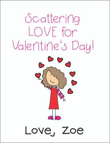 Valentine Cards Love Girl With Envelopes - Qty 28