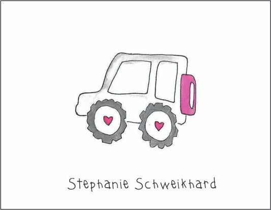 Jeep Silver Note Cards - Quantity 50