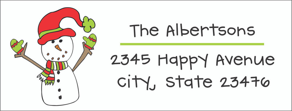 Return Address Label Snowman