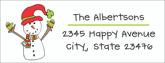 Return Address Label Snowman