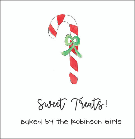 Square Gift Tags - Christmas Candycane