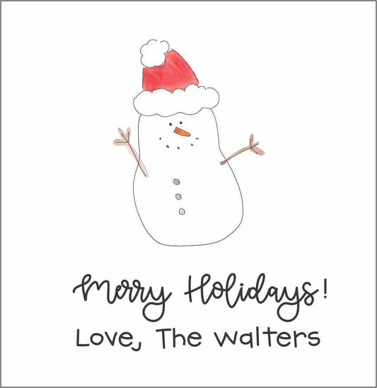 Square Gift Tags - Christmas Snowman