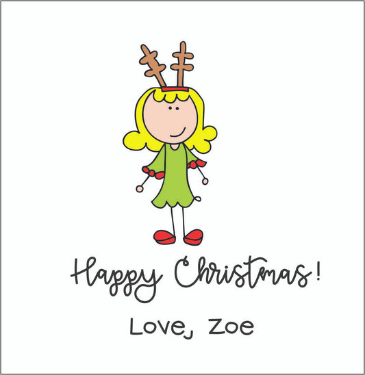 Square Gift Tags - Christmas Single Character