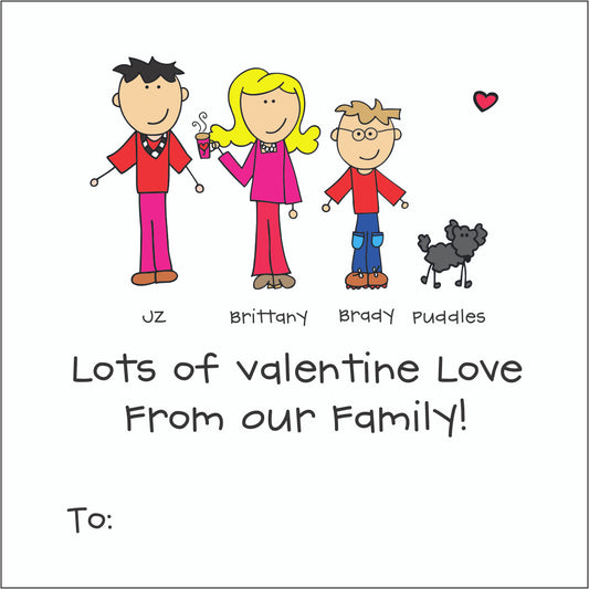Square Gift Tags - Valentine Family