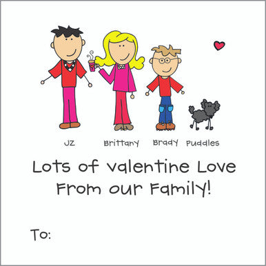 Square Gift Tags - Valentine Family