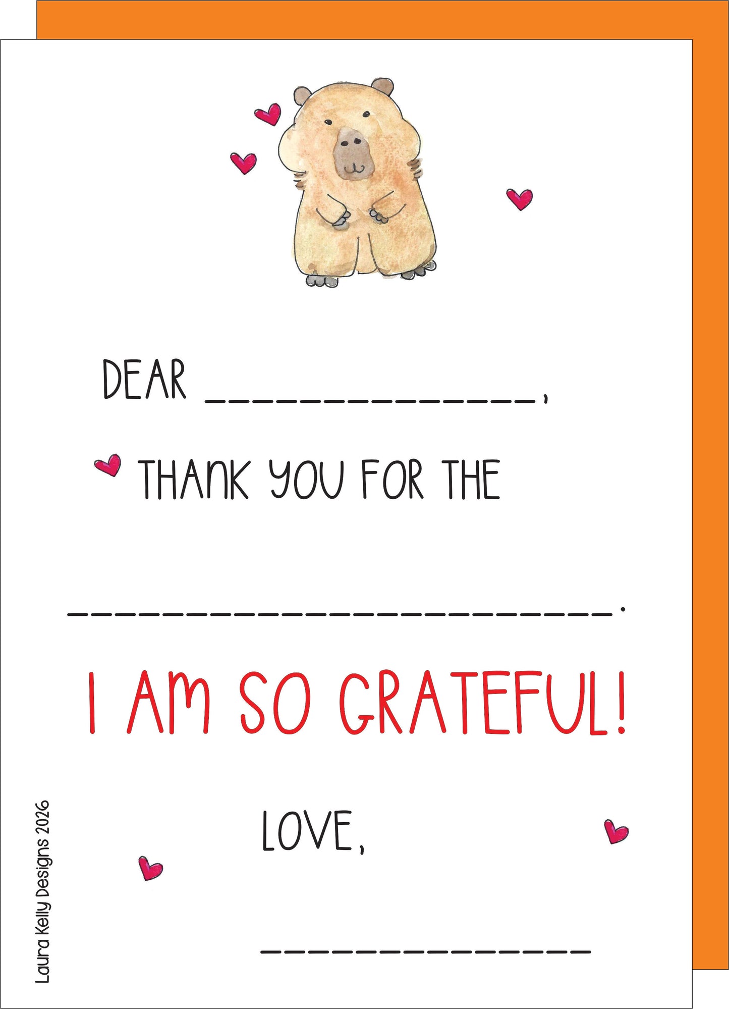 Fill In Thank You Notes - Capybara