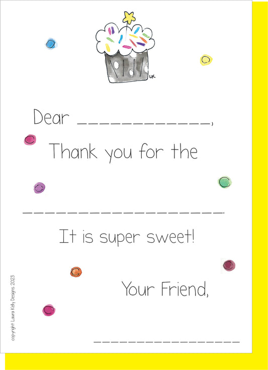Fill In Thank You Notes - Cupcake