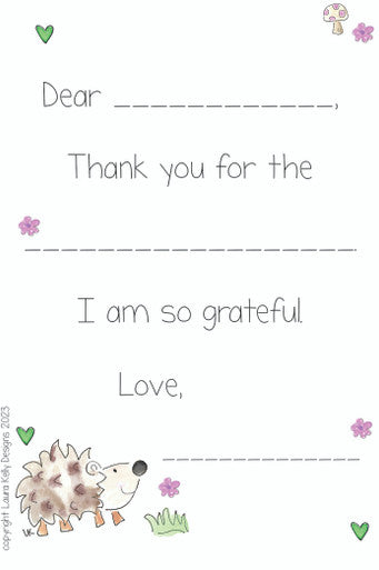Thank You Notes - Hedgehog