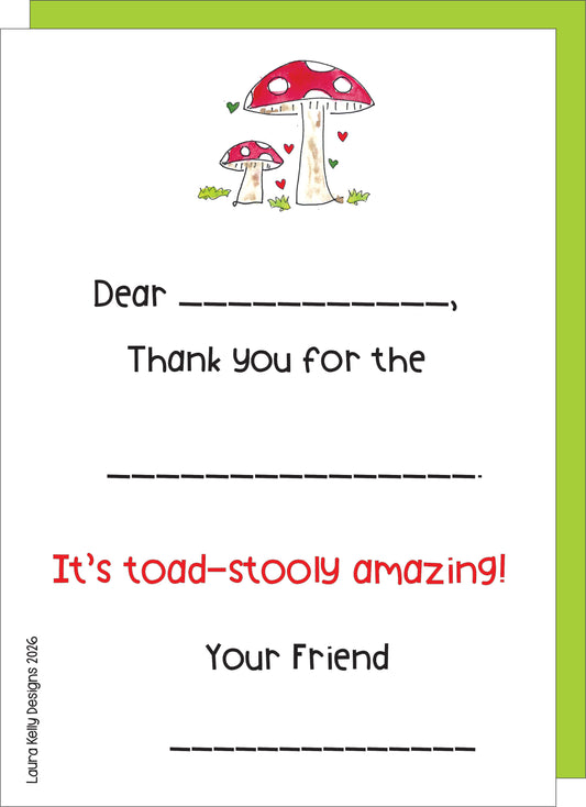 Fill In Thank You Notes - Mushroom