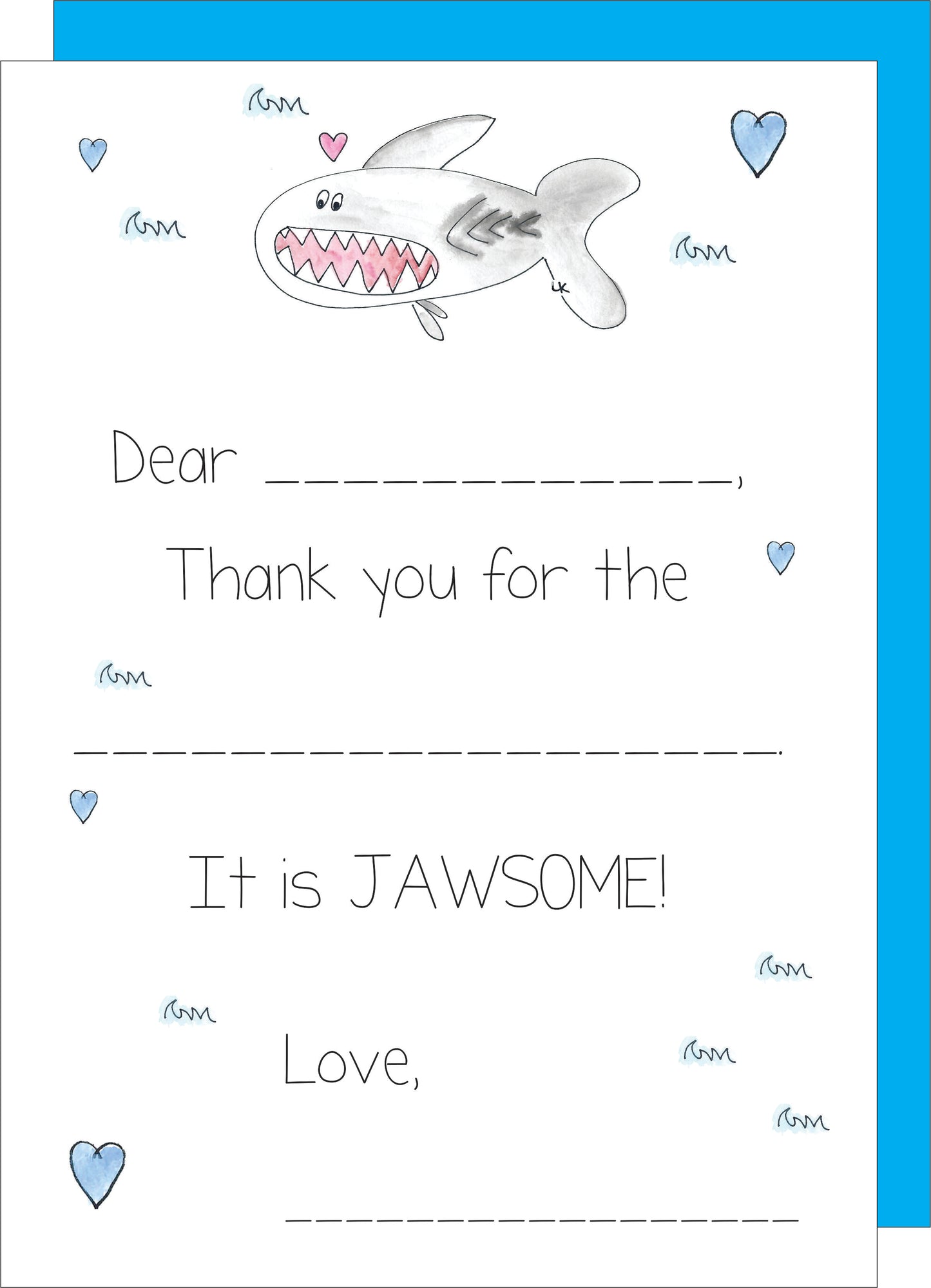 Fill In Thank You Notes - Shark