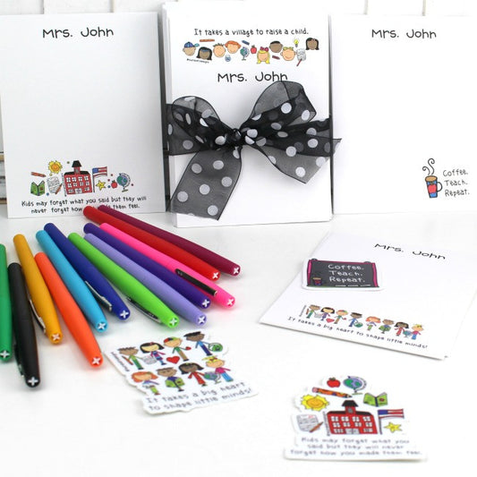 Back to School Note Card Set with Vinyl Stickers and FREE Flair Pens