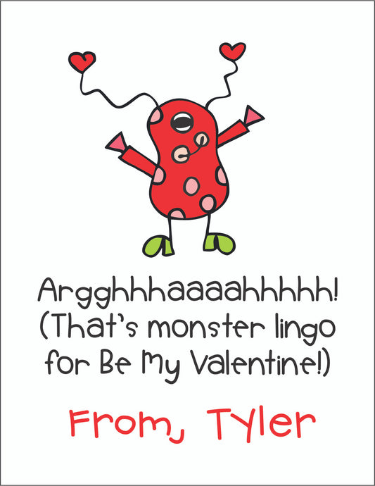 Valentine Cards Monster With Envelopes - Qty 28