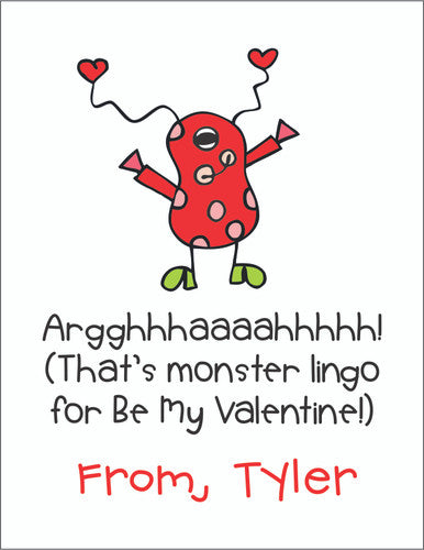 Valentine Cards Monster With Envelopes - Qty 28