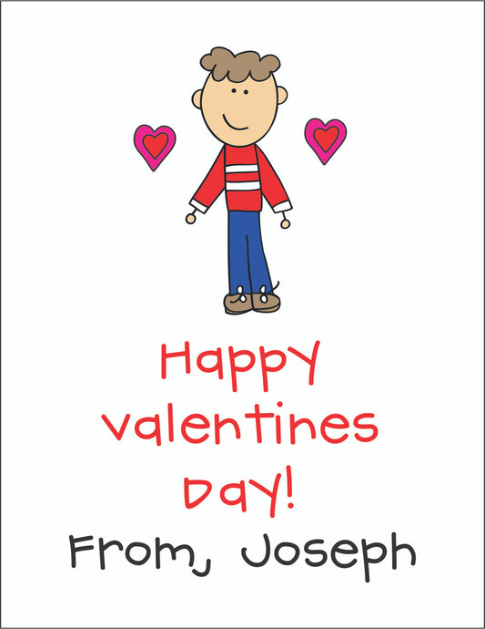 Valentine Cards Sweater Boy With Envelopes - Qty 28
