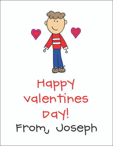 Valentine Cards Sweater Boy With Envelopes - Qty 28