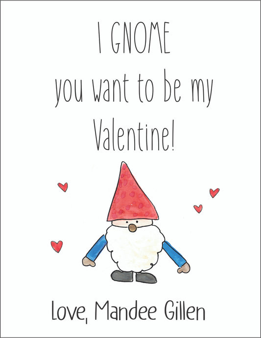 Valentine Cards Gnome With Envelopes - Qty 28