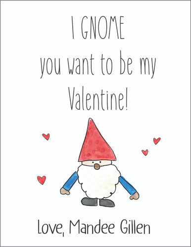 Valentine Cards Gnome With Envelopes - Qty 28